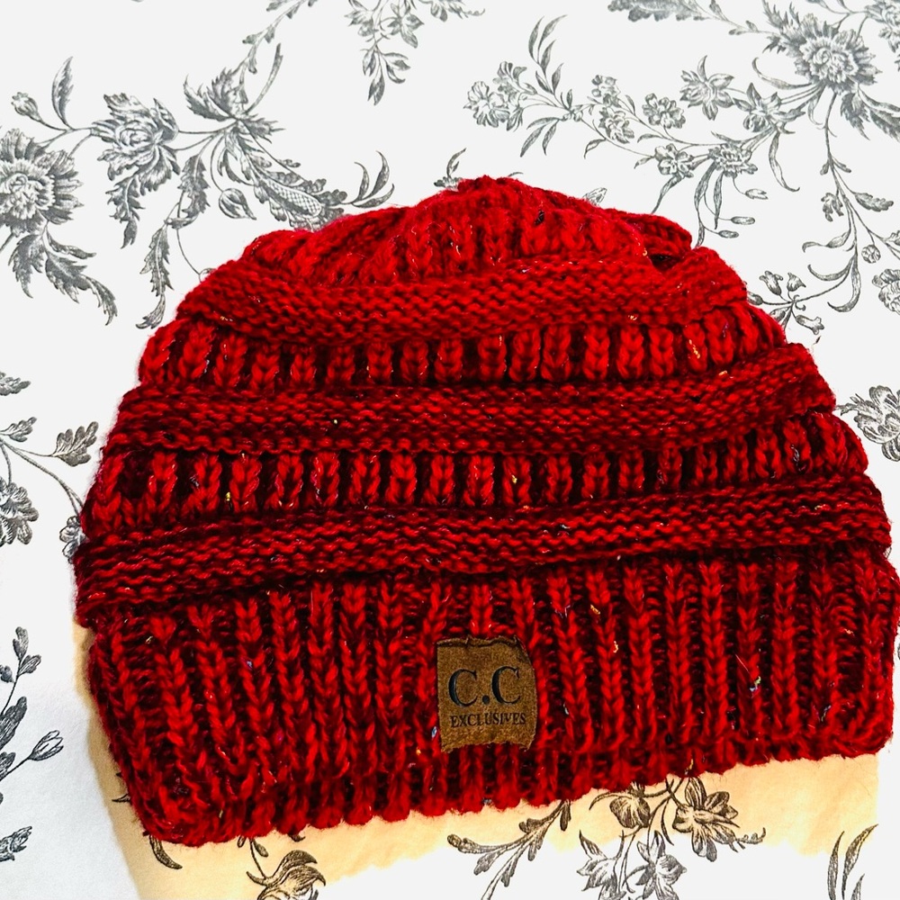 C.C Woman’s Vibrant Red Knit Hat
